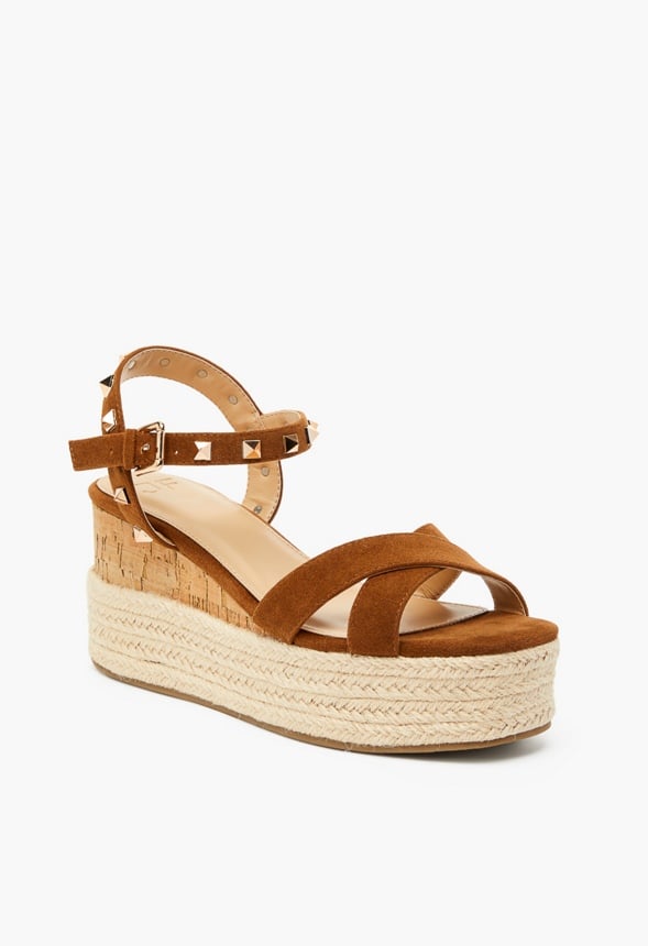 ALFINA FLATFORM WEDGE SANDAL Brown