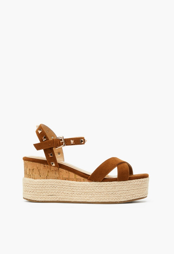 ALFINA FLATFORM WEDGE SANDAL Brown