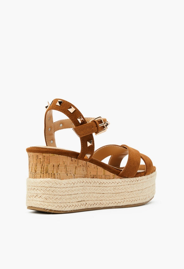ALFINA FLATFORM WEDGE SANDAL Brown