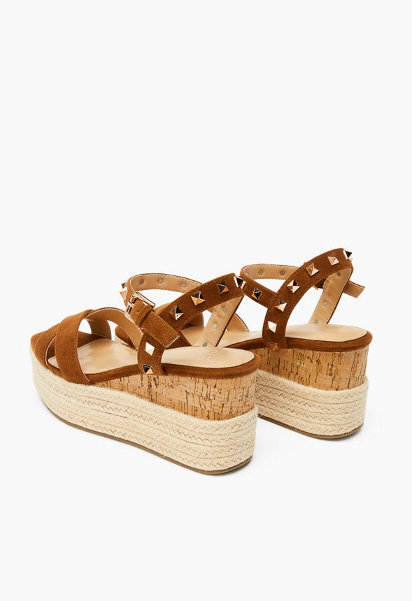 ALFINA FLATFORM WEDGE SANDAL Brown