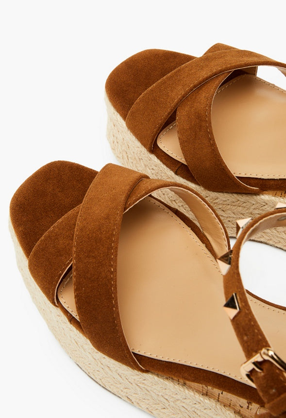 ALFINA FLATFORM WEDGE SANDAL Brown