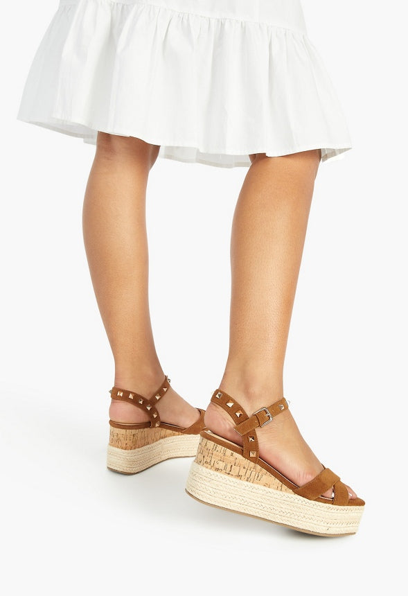 ALFINA FLATFORM WEDGE SANDAL Brown