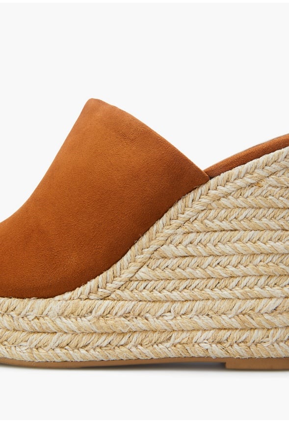 Anaya Mule Wedge Espadrille Sandal Brown