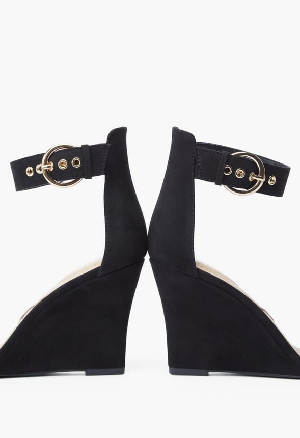 BONNIE BUCKLE WEDGE SANDAL Black