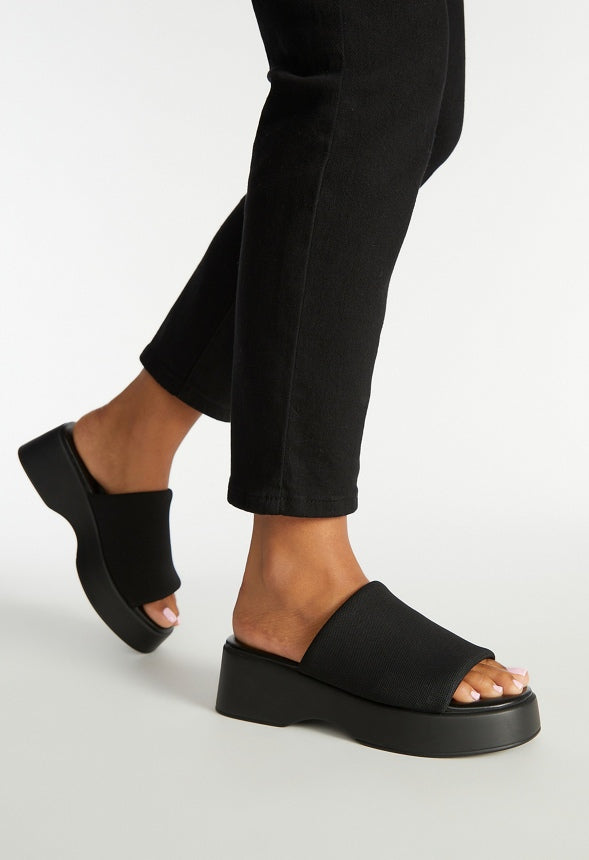Effie Platform Slide Sandal Black
