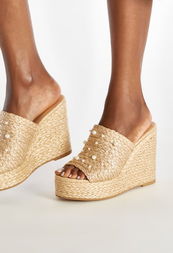 Anaya Mule Wedge Espadrille Sandal Natural