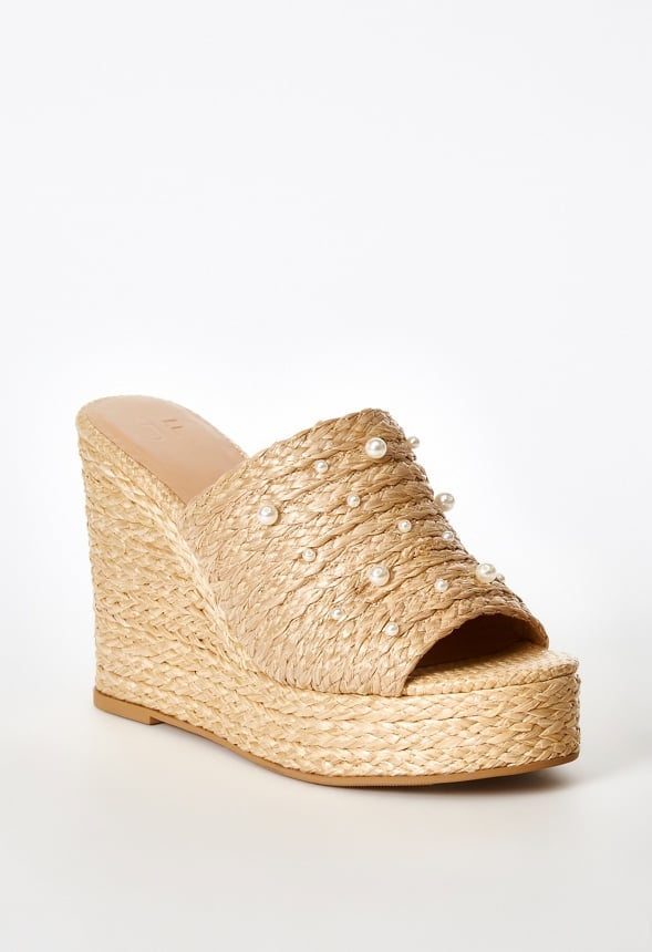 Anaya Mule Wedge Espadrille Sandal Natural
