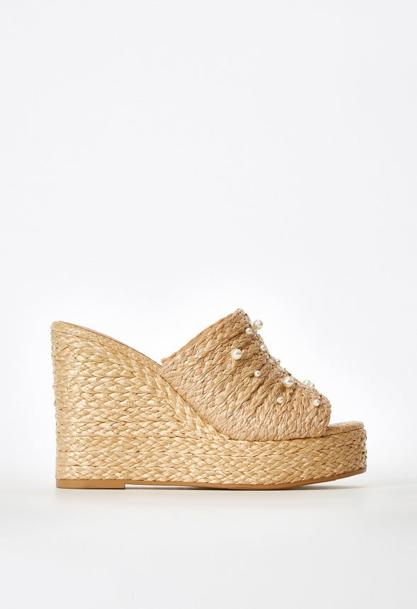 Anaya Mule Wedge Espadrille Sandal Natural