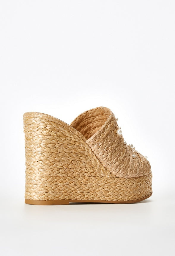 Anaya Mule Wedge Espadrille Sandal Natural