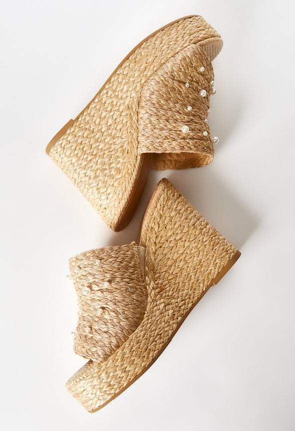 Anaya Mule Wedge Espadrille Sandal Natural