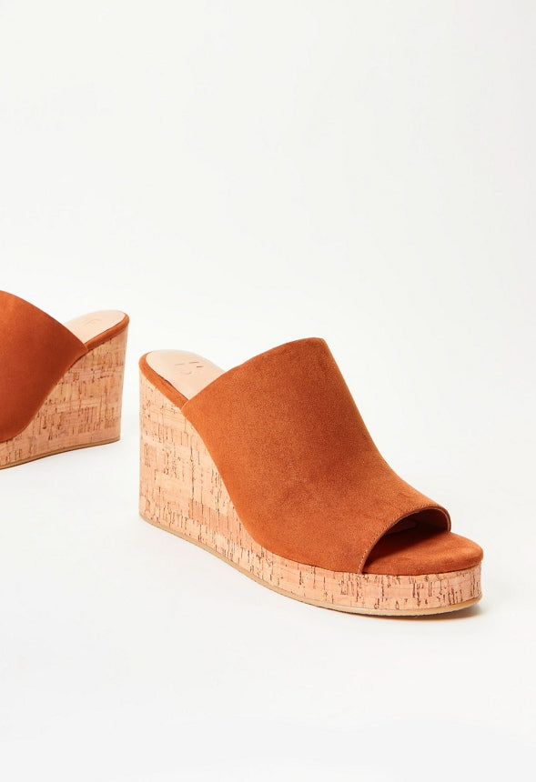 Anaya Mule Espadrille Wedge Sandal Camel/ Natural Cork