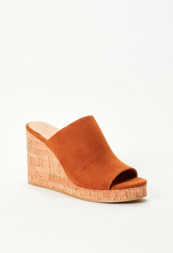 Anaya Mule Espadrille Wedge Sandal Camel/ Natural Cork