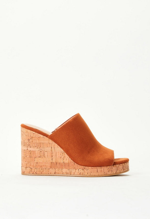 Anaya Mule Espadrille Wedge Sandal Camel/ Natural Cork