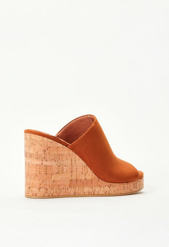 Anaya Mule Espadrille Wedge Sandal Camel/ Natural Cork