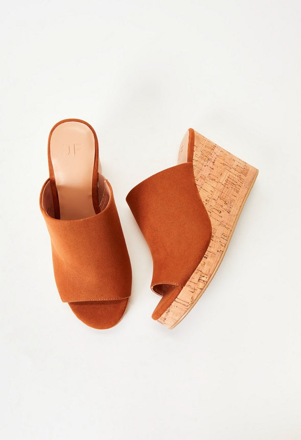 Anaya Mule Espadrille Wedge Sandal Camel/ Natural Cork