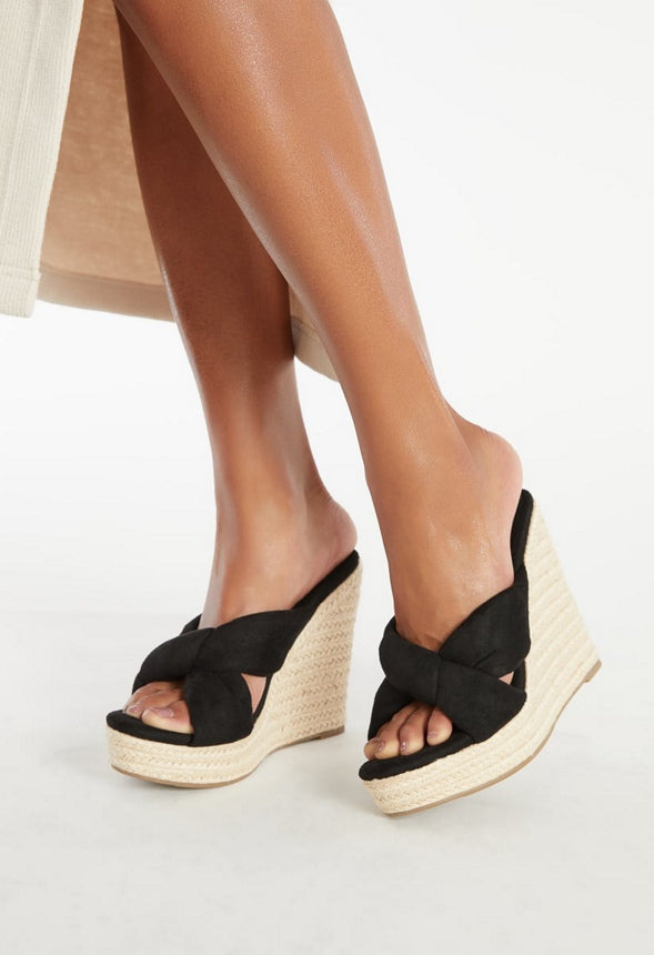 ALINA WEDGE SANDAL Black Caviar