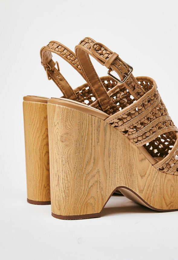 RUTH WEDGE SANDAL Lt Tan