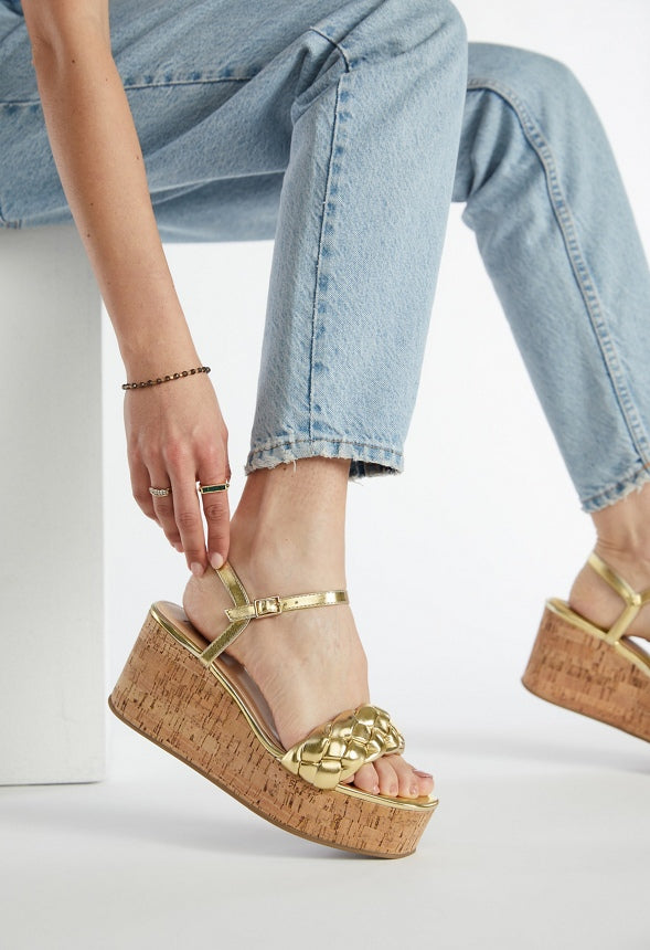 Dalia Wedge Sandal Gold