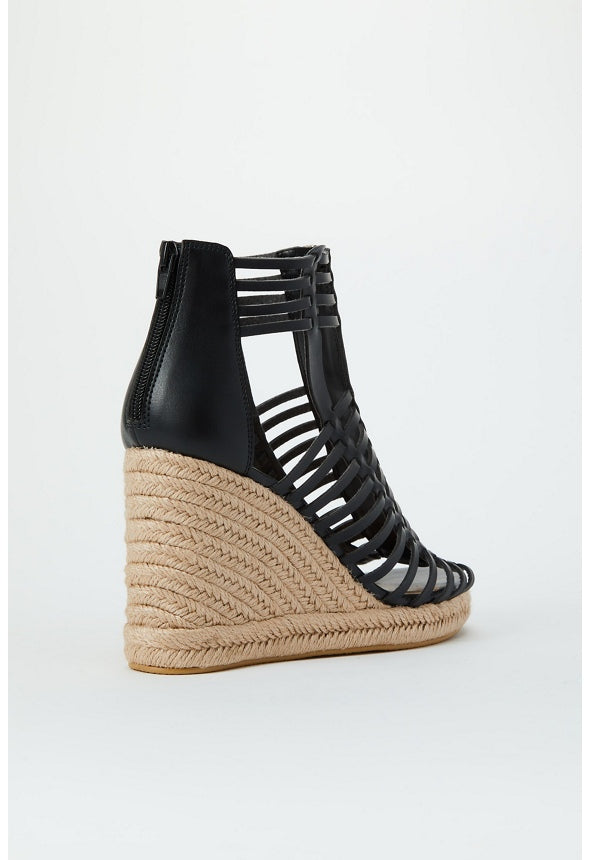 Elisa Espadrille Wedge Sandal Black Caviar