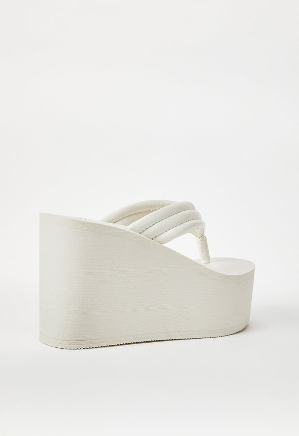 KIMORA PLATFORM WEDGE SANDAL Bright White