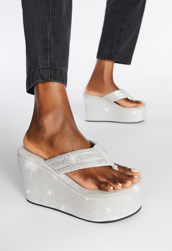 Kimora Platform Wedge Sandal Vapor Blue/ Clear