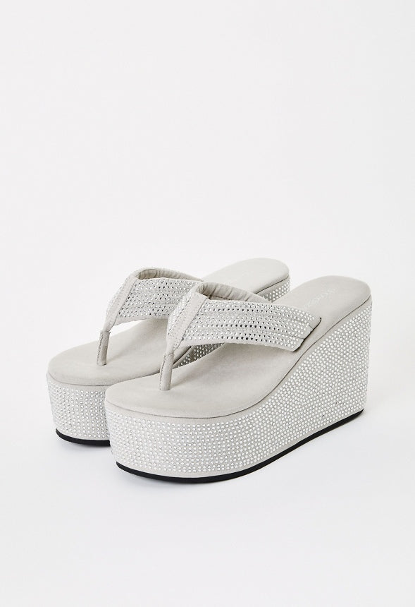 Kimora Platform Wedge Sandal Vapor Blue/ Clear