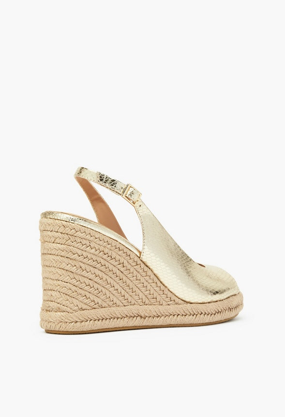SARIAH ESPADRILLE WEDGE SANDAL Champagne