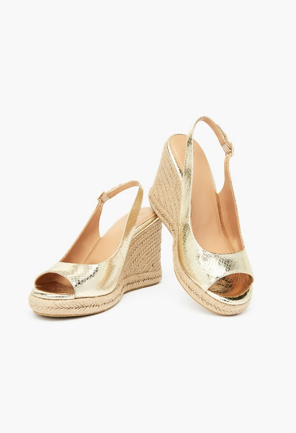 SARIAH ESPADRILLE WEDGE SANDAL Champagne
