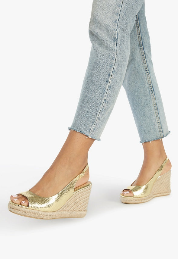 SARIAH ESPADRILLE WEDGE SANDAL Champagne