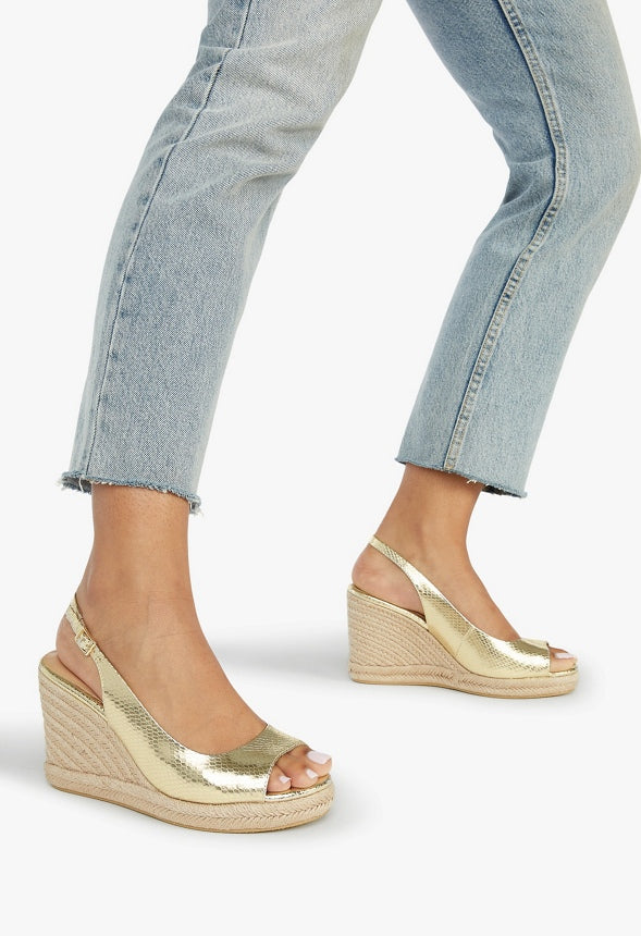 SARIAH ESPADRILLE WEDGE SANDAL Champagne