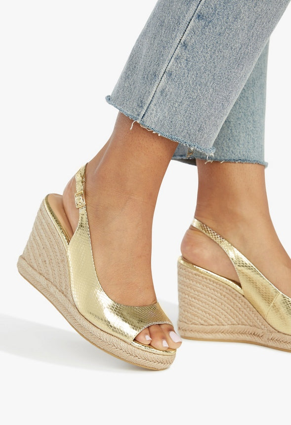 SARIAH ESPADRILLE WEDGE SANDAL Champagne