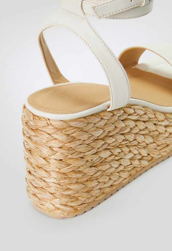 GAIA ESPADRILLE WEDGE SANDAL Bright White