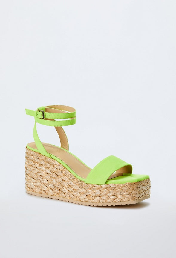 GAIA ESPADRILLE WEDGE SANDAL Acid Lime