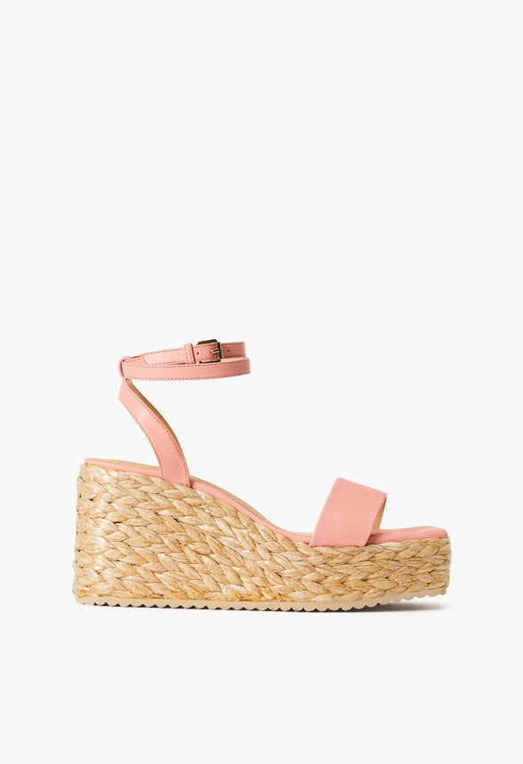 GAIA ESPADRILLE WEDGE SANDAL Peach Bud
