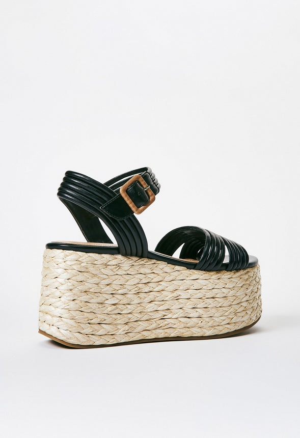Birdie Platform Espadrille Sandal Black