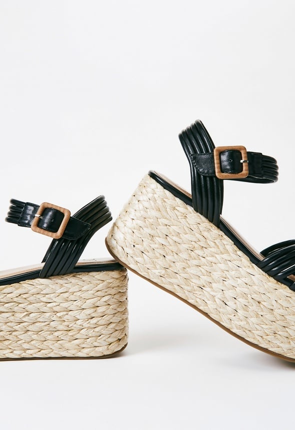 Birdie Platform Espadrille Sandal Black