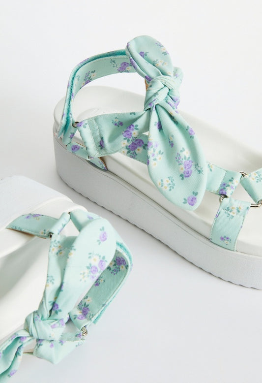 Lucia Gladiator Sandal Subtle Green Floral