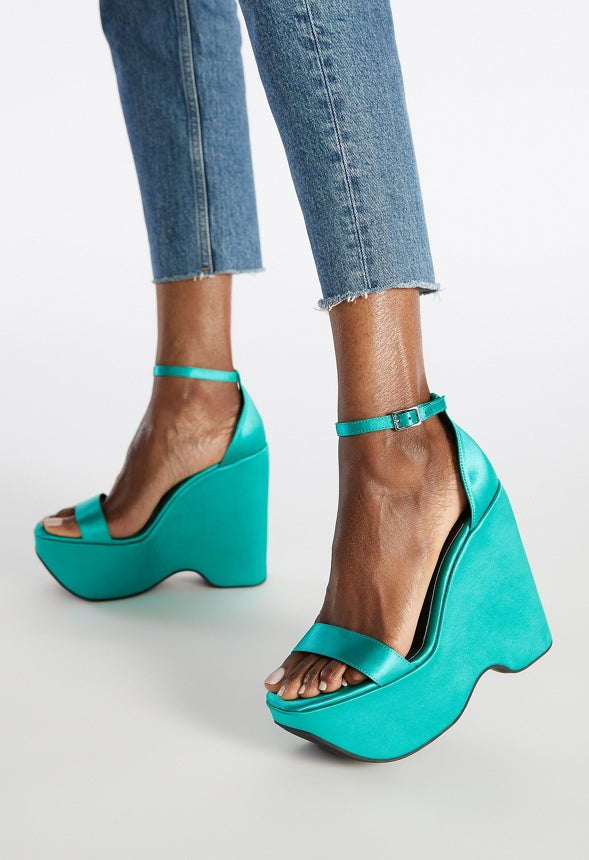 Solange Wedge Sandal Stone Green