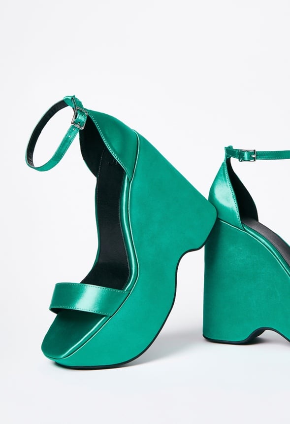 Solange Wedge Sandal Stone Green
