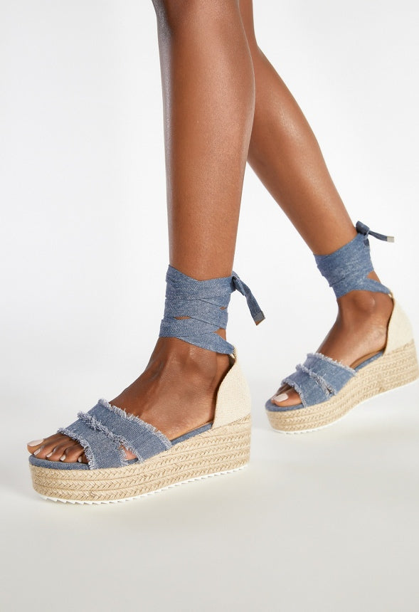 Sarai Espadrille Wedge Sandal Chambray