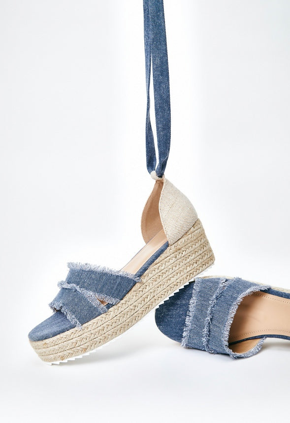 Sarai Espadrille Wedge Sandal Chambray