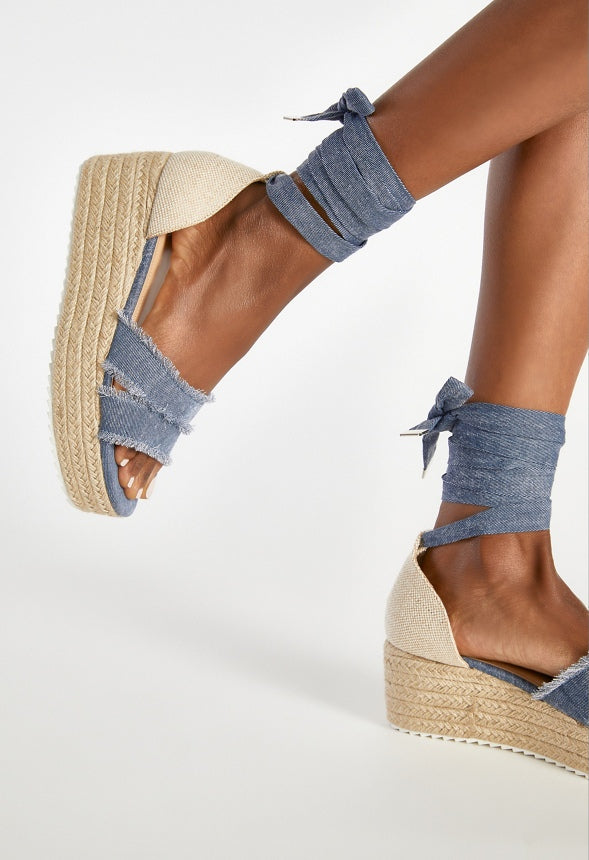 Sarai Espadrille Wedge Sandal Chambray