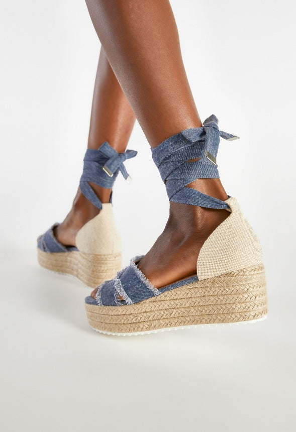 Sarai Espadrille Wedge Sandal Chambray