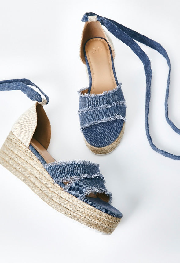 Sarai Espadrille Wedge Sandal Chambray