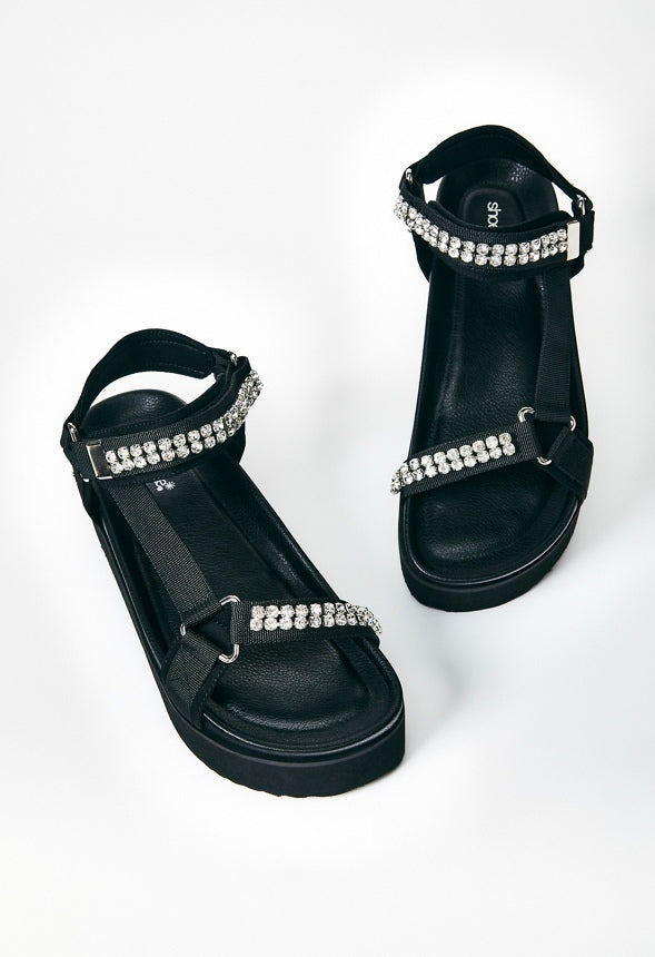 Zaria Platform Sandal Black Caviar