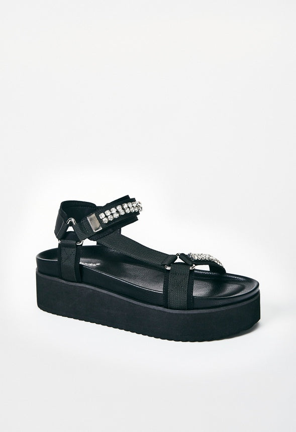 Zaria Platform Sandal Black Caviar
