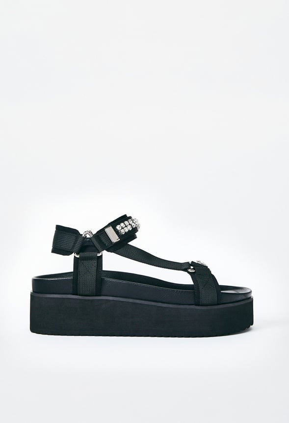 Zaria Platform Sandal Black Caviar