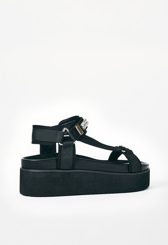 Zaria Platform Sandal Black Caviar