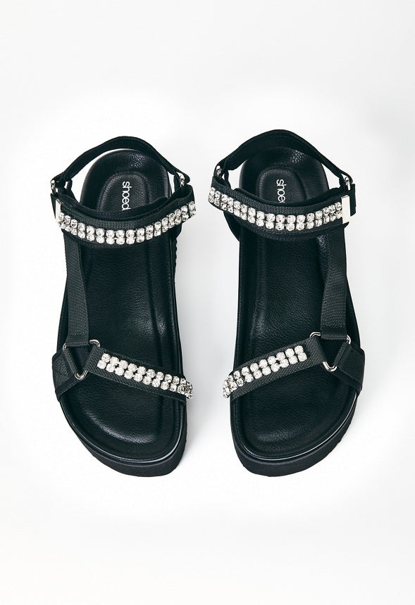 Zaria Platform Sandal Black Caviar