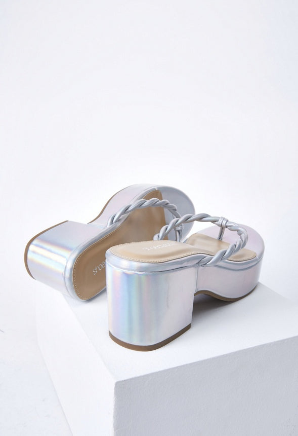 Mirri Platform Sandal White Iridescent